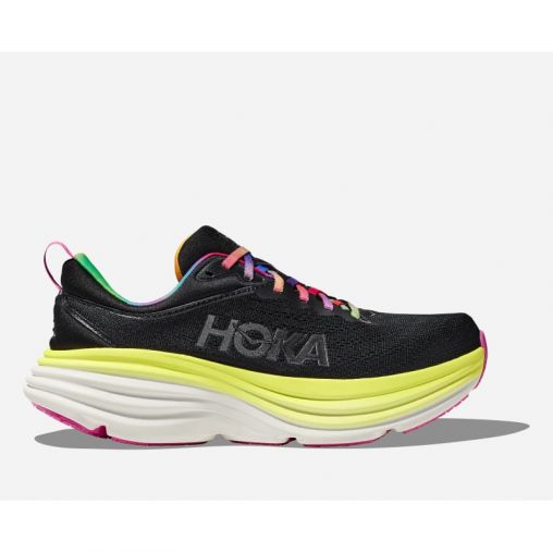 HOKA Bondi 8 Schuhe für Herren in Black/Citrus Glow Größe 40 2/3 | Straße