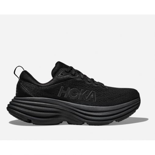 HOKA Bondi 8 Schuhe für Herren in Black Größe 43 1/3 X-Weit | Straße