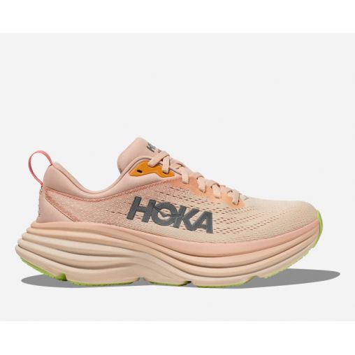 HOKA Bondi 8 Schuhe für Damen in Cream/Vanilla Größe 42 Weit | Straße