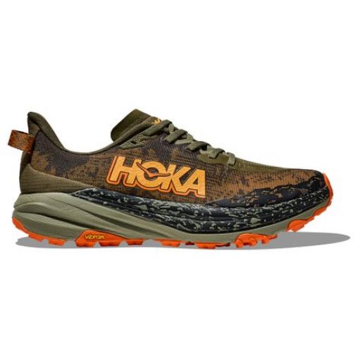 hoka speedgoat 6 trailrunning schuhe khaki orange herren