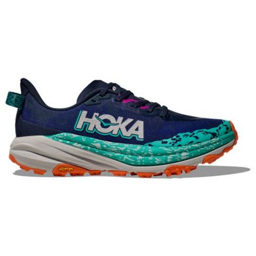 hoka speedgoat 6 trailrunning schuhe blau grun orange damen