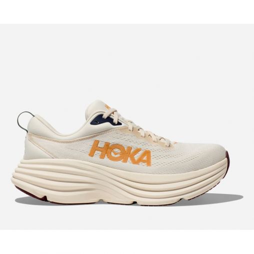 HOKA Bondi 8 Schuhe für Herren in Oat Milk/Alabaster Größe 46 | Straße