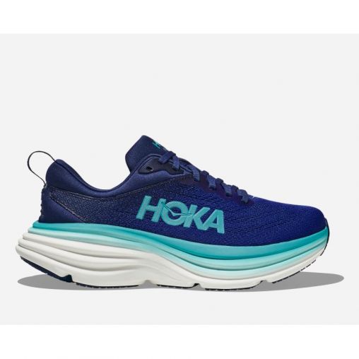 HOKA Bondi 8 Schuhe für Damen in Bellwether Blue/Evening Sky Größe 38 | Straße