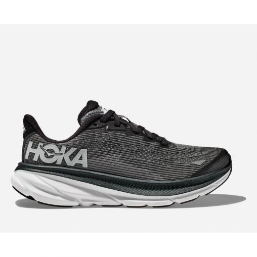 HOKA Clifton 9 Schuhe für Kinder in Black/White Größe 38 | Straße