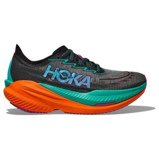 hoka mach x 2 running schuhe schwarz grun orange damen