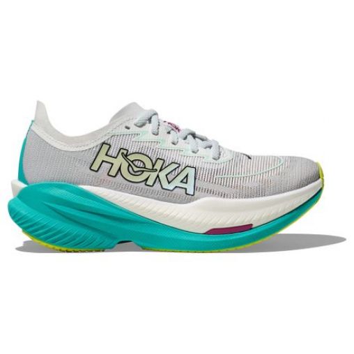 hoka mach x 2 running schuhe weis blau damen