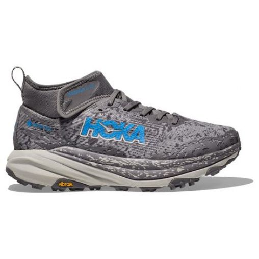 hoka speedgoat 6 mid gtx trailrunning schuhe grau blau herren