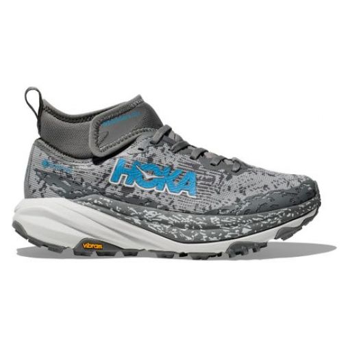 hoka speedgoat 6 mid gtx trailrunning schuhe grau blau damen