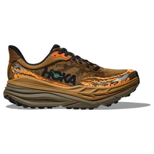 hoka stinson 7 trailrunning schuhe braun orange herren