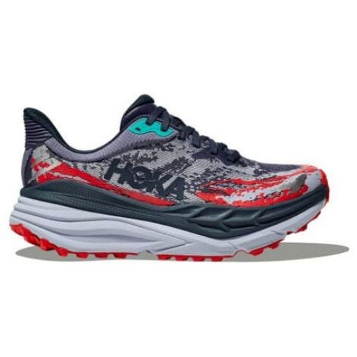 hoka stinson 7 trailrunning schuhe grau rot damen